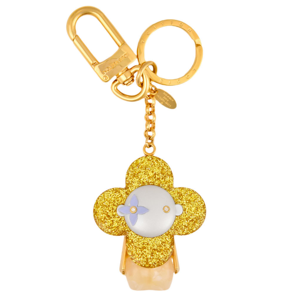 Louis Vuitton LOUIS VUITTON Portocle Vivienne Bag Charm Key Ring Strap Lamé  Gold M69011