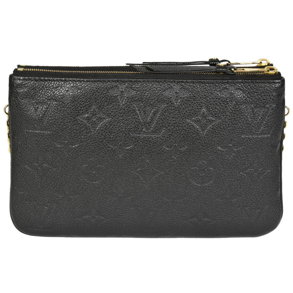 Louis Vuitton Double Zip Shoulder Bag M68568 Monogram Empreinte Black  Authentic