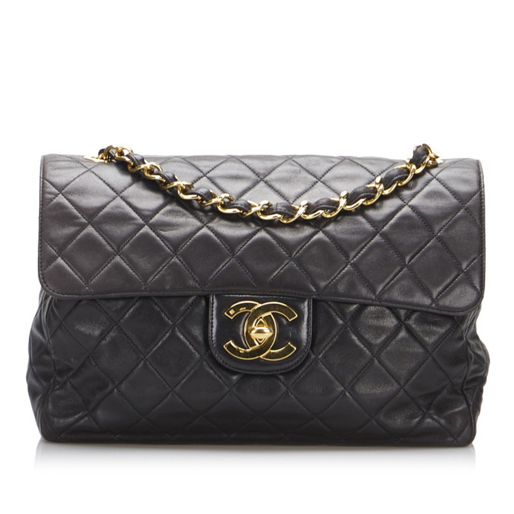 Chanel Big Matrasse Single Flap Chain Shoulder Bag Black Lambskin Ladies  CHANEL | eLADY Globazone