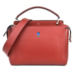 Fendi FENDI handbag shoulder bag dot com leather red silver ladies e55932a
