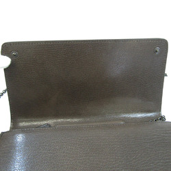 Bottega Veneta Women's Leather Chain/Shoulder Wallet Dark Khaki