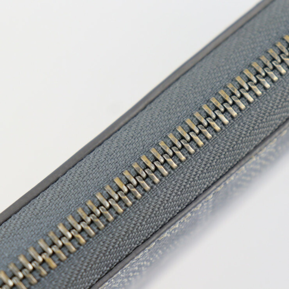 GOYARD Goyard Matignon Zip GM Long Wallet PVC Leather Gray Silver