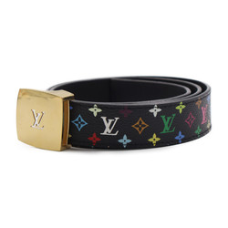 LOUIS VUITTON Louis Vuitton Sun Tulle LV cut belt M6890 notation size 80/32 monogram multicolor Noir black gold metal fittings