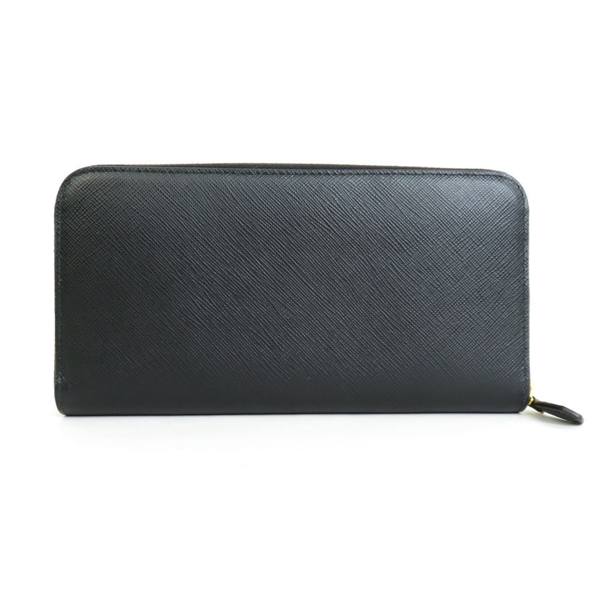 Prada PRADA Round Zipper Long Wallet Universal Collaboration Leather Black Unisex 1ML506 r9605f