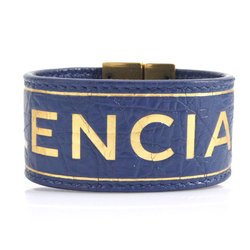 Balenciaga BALENCIAGA Bracelet Leather/Metal Dark Blue/Gold Women's e56049a