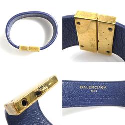 Balenciaga BALENCIAGA Bracelet Leather/Metal Dark Blue/Gold Women's e56049a