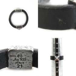 Bottega Veneta Ring/Ring Leather/Silver 925 Black x Silver Men's No. 21 h29520f