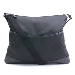 Gucci GUCCI diagonal shoulder bag GG nylon/canvas black silver unisex 374411 e56054a