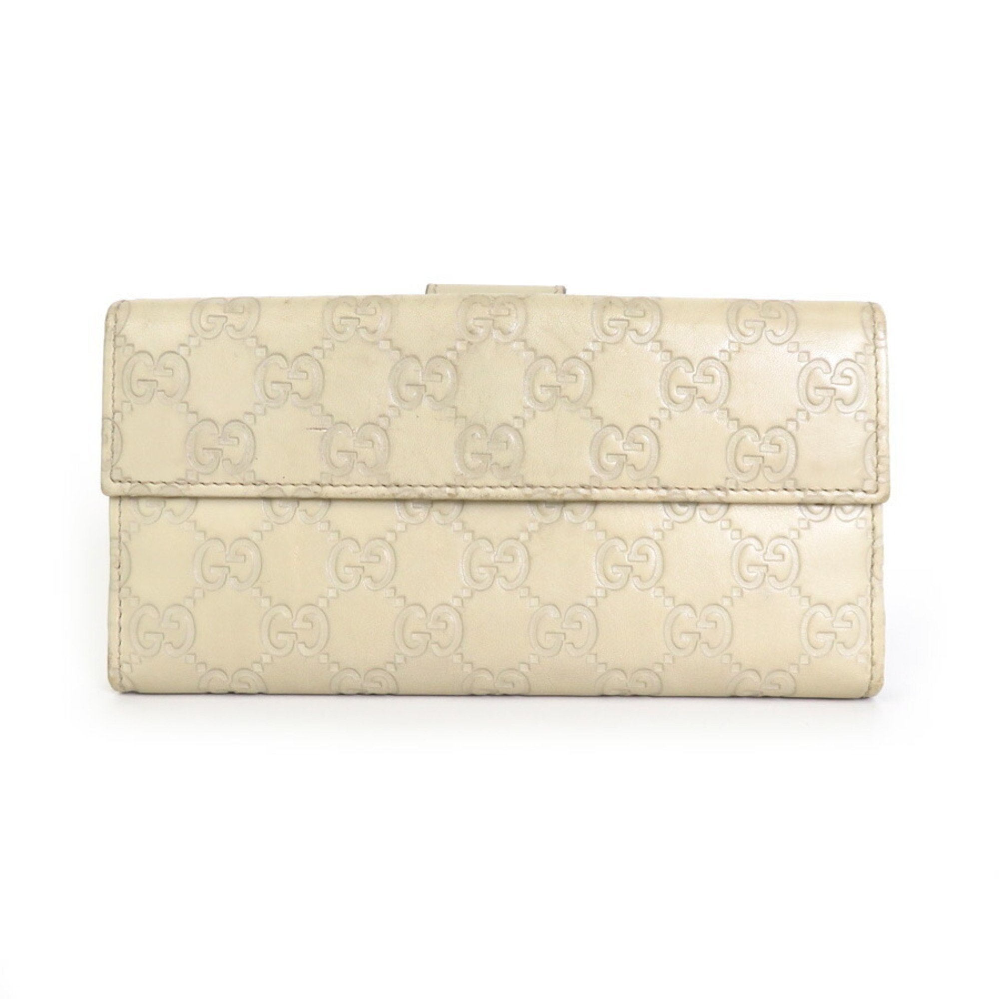 Gucci GUCCI long wallet sima leather light beige unisex 212089 e56065a