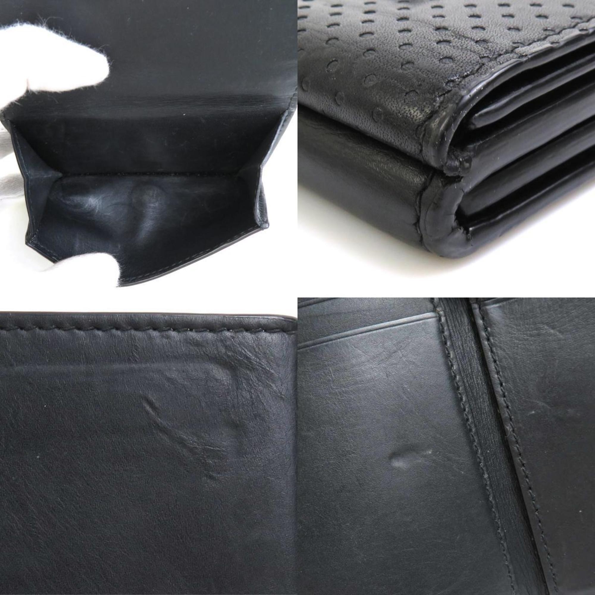 Bottega Veneta BOTTEGA VENETA Trifold Wallet Leather Black Unisex e56036f