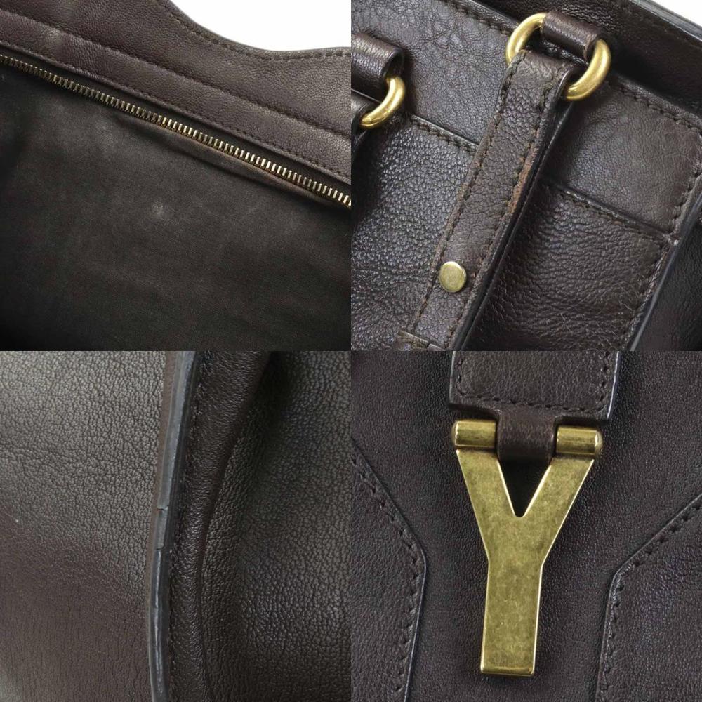 Yves Saint Laurent Dark Brown leather Cabas Chyc bag - Authentic