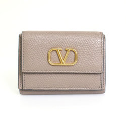 Valentino Garavani Trifold Wallet V Logo Leather Greige Unisex h29523f