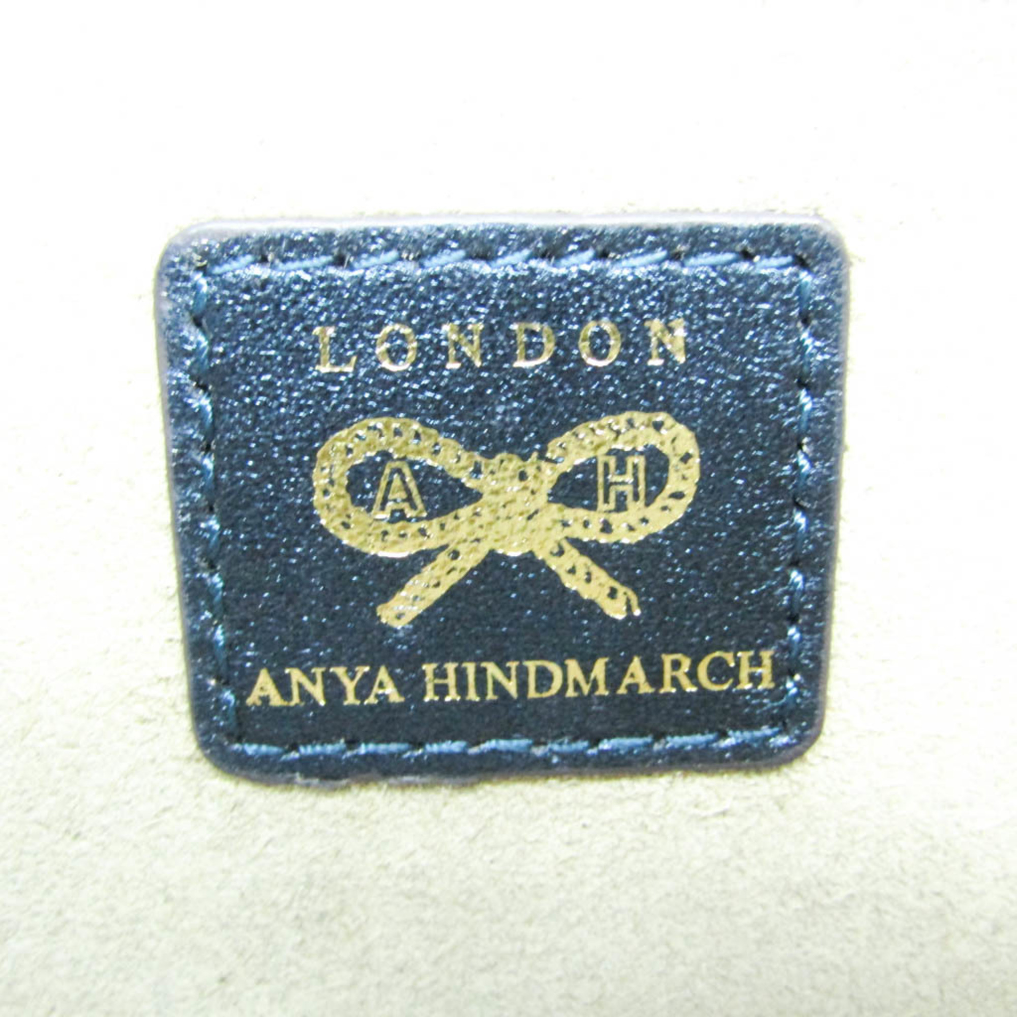 Anya Hindmarch Women's Leather,Suede Pouch,Shoulder Bag Dark Gray,Metallic Navy