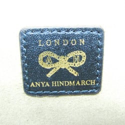 Anya Hindmarch Women's Leather,Suede Pouch,Shoulder Bag Dark Gray,Metallic Navy