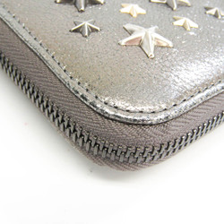 Jimmy Choo FILIPA Women's Leather Studded Long Wallet (bi-fold) Metallic Bronze