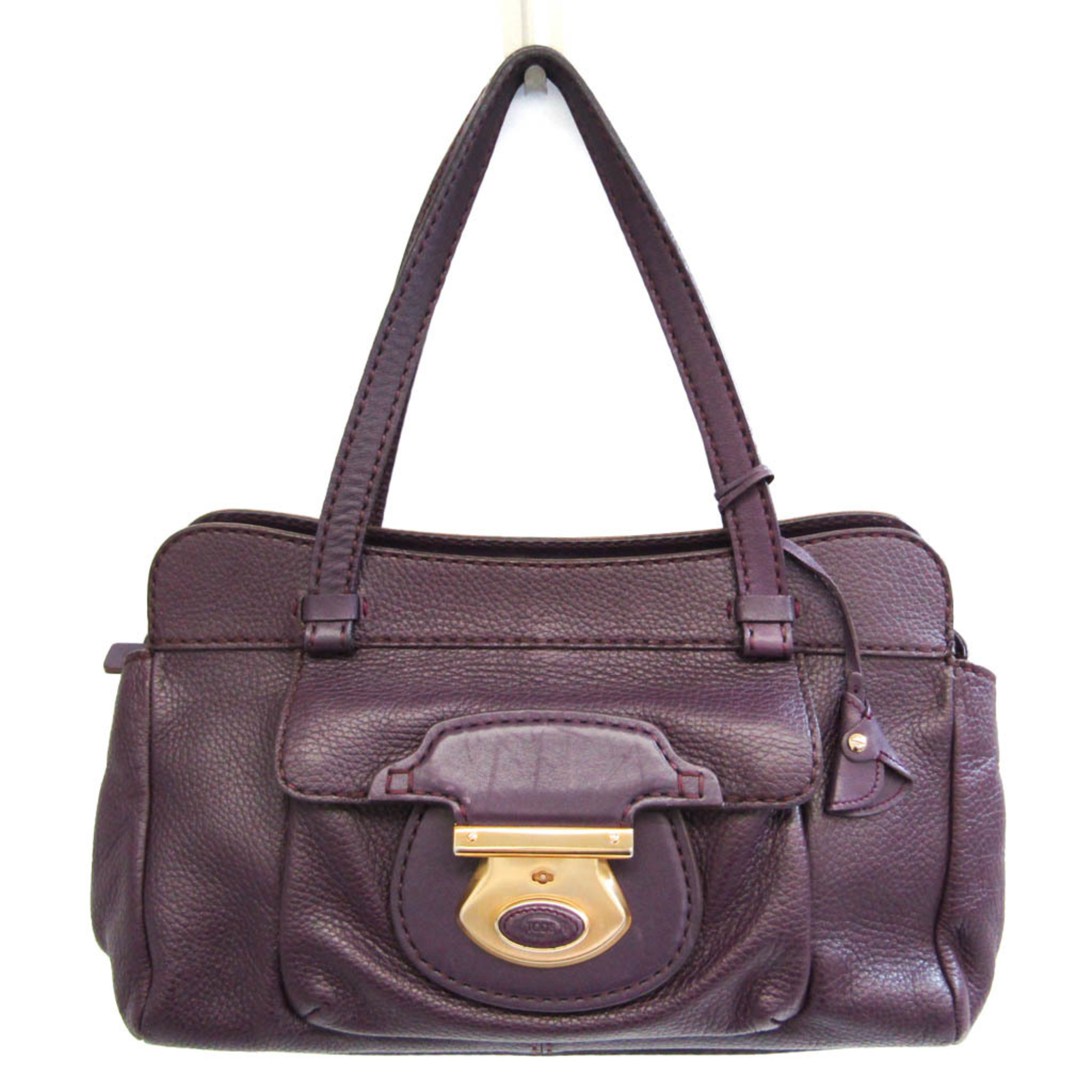 Tod's Women's Leather Tote Bag Purple