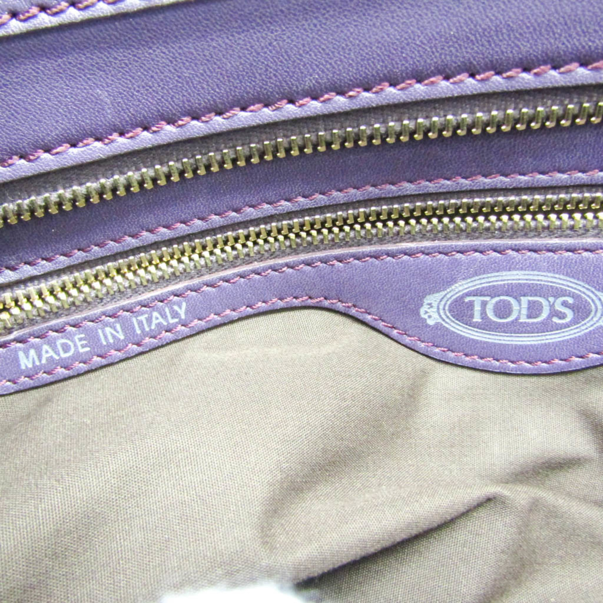 Tod's Women's Leather Tote Bag Purple