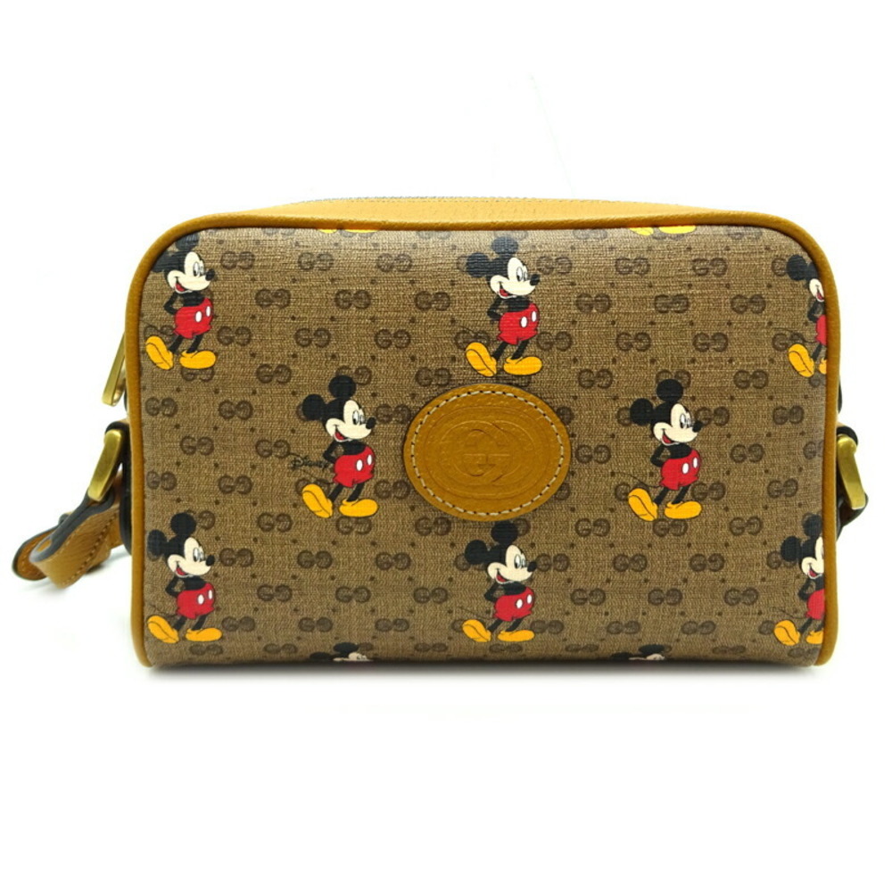 Gucci Disney Collaboration Mickey Small Women's Shoulder Bag 602536 GG  Supreme Pattern/Beige