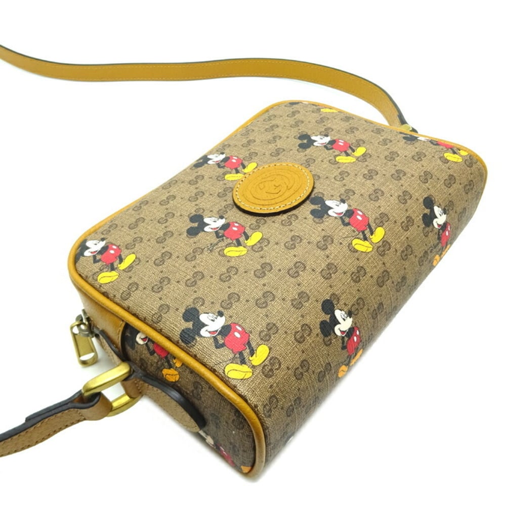 Gucci Disney Collaboration Mickey Small Women's Shoulder Bag 602536 GG  Supreme Pattern/Beige