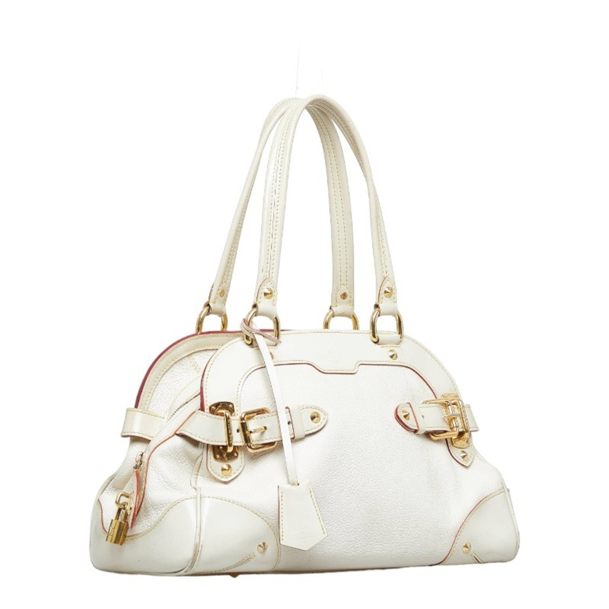 Louis Vuitton Sukhari Le Radius Handbag M95624 Bron Ivory Leather Women's LOUIS VUITTON