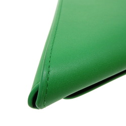 Bottega Veneta Triangle Leather Green Clutch Bag