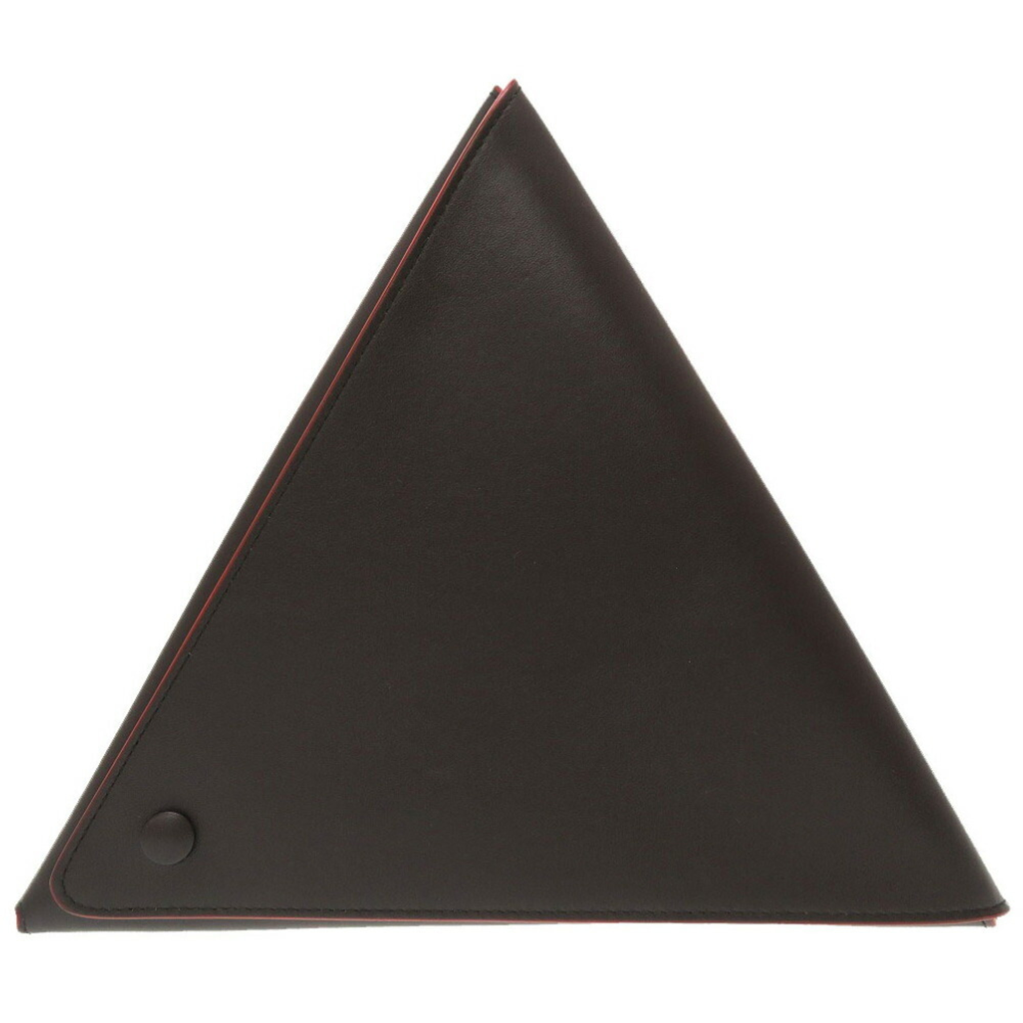 Bottega Veneta Triangle Leather Black Clutch Bag