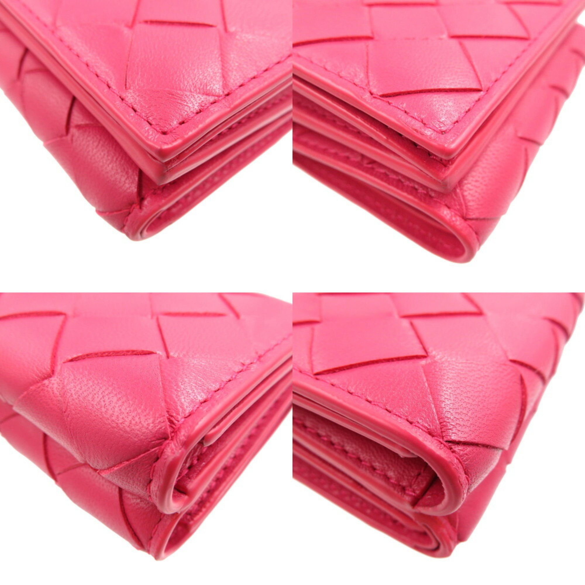 Bottega Veneta Intrecciato Lambskin Pink Trifold Wallet