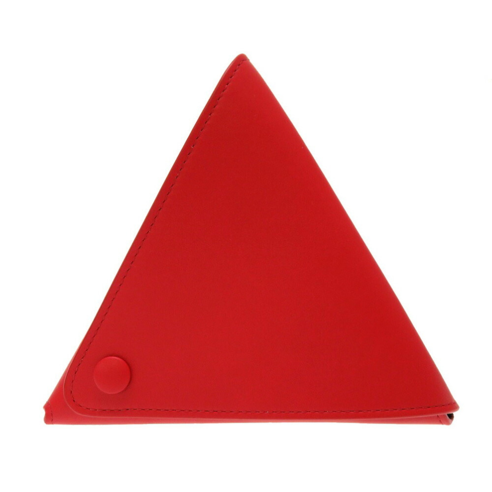 Bottega Veneta Triangle Leather Red Pouch Bag