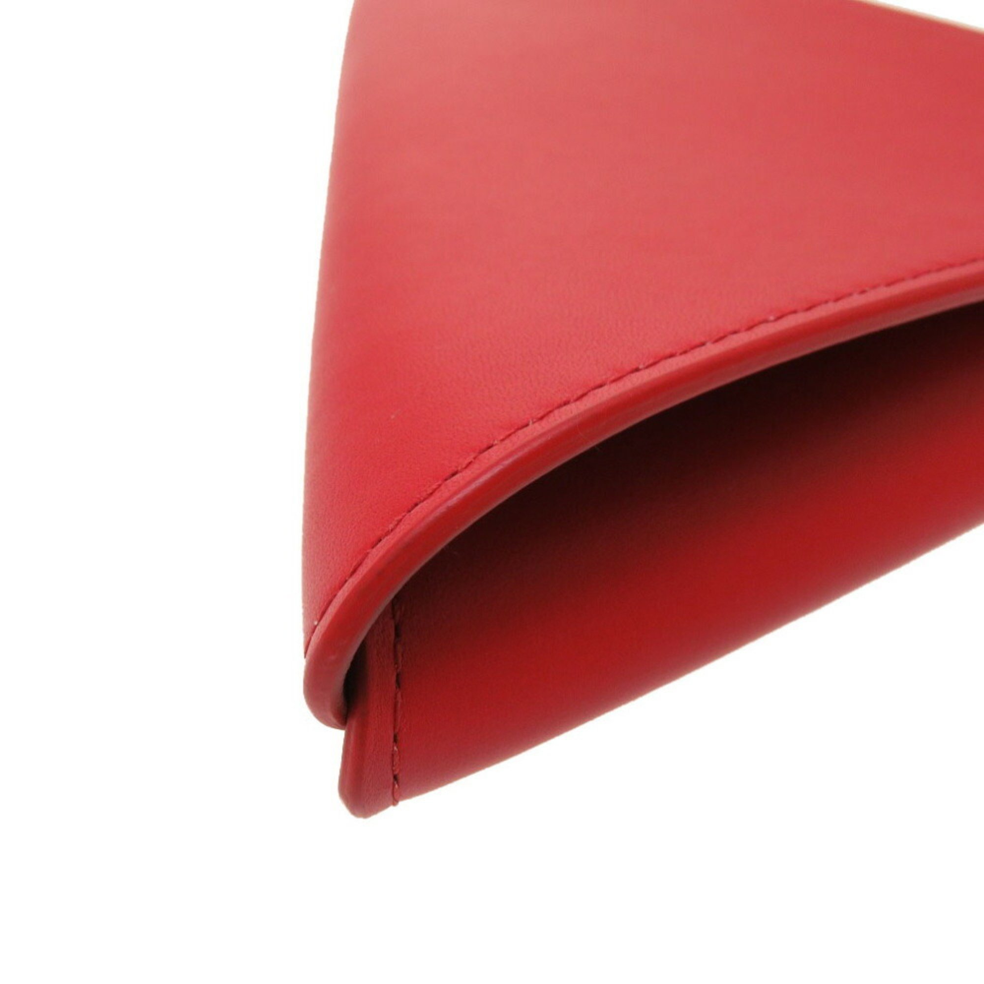 Bottega Veneta Triangle Leather Red Pouch Bag