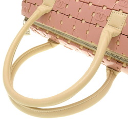 Chanel Duffle Bag Plastic Leather Pink White 6th Series Handbag