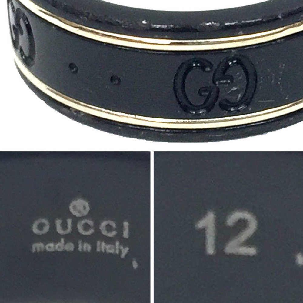 Gucci 18K White Gold And Black Synthetic Corundum Icon Ring