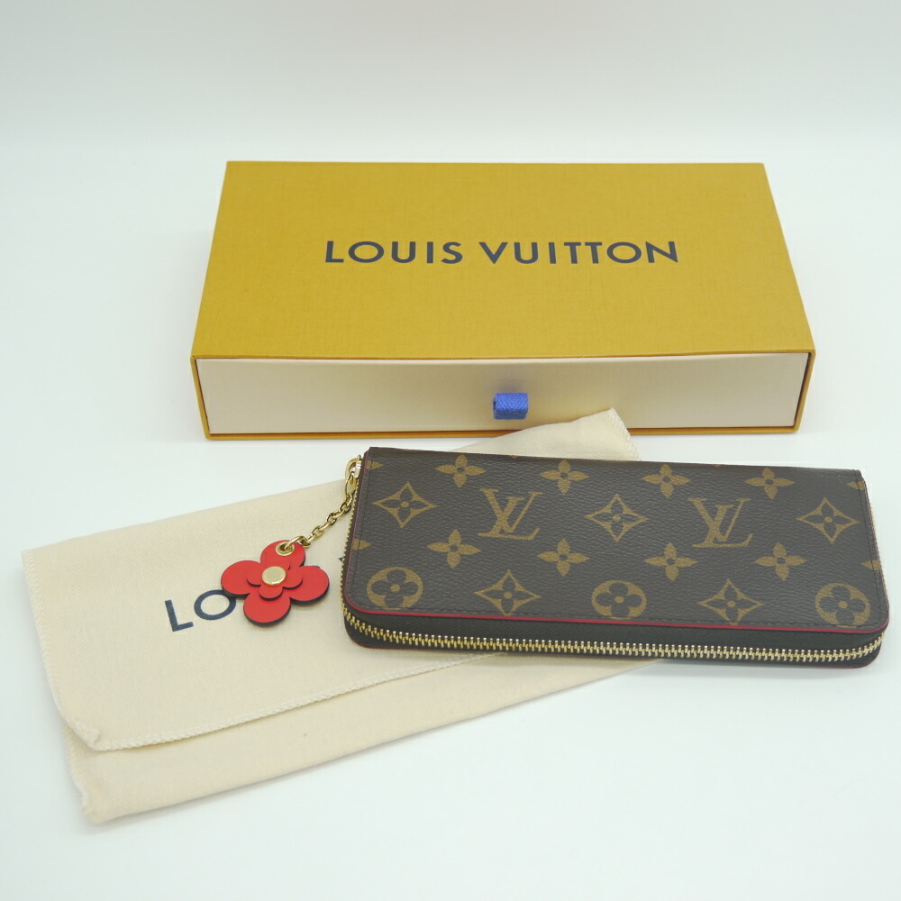LOUIS VUITTON Louis Vuitton Long Wallet Portefeuille Clemence M62940  Monogram Flower Charm | eLADY Globazone
