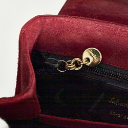 Salvatore Ferragamo Gancini Handbag Shoulder Bag Red Gold Suede Ladies
