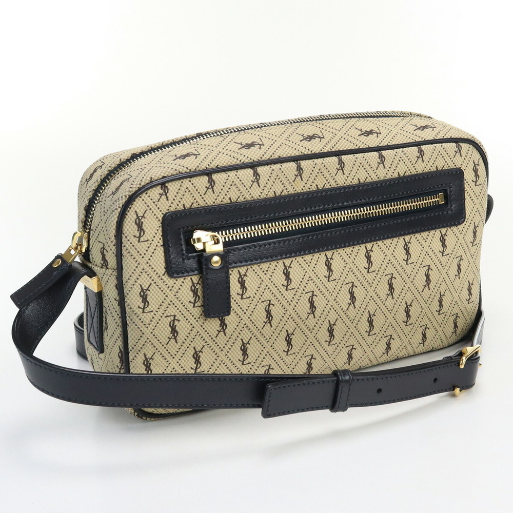 Saint Laurent Monogram All Over Canvas Satchel Bag