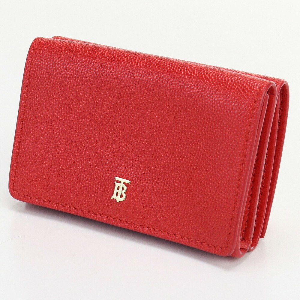 Burberry Fold Over Leather Wallet Red