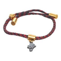 LOUIS VUITTON M8085 LV Iconic Bracelet with logo Accessories leather  Black/Gold