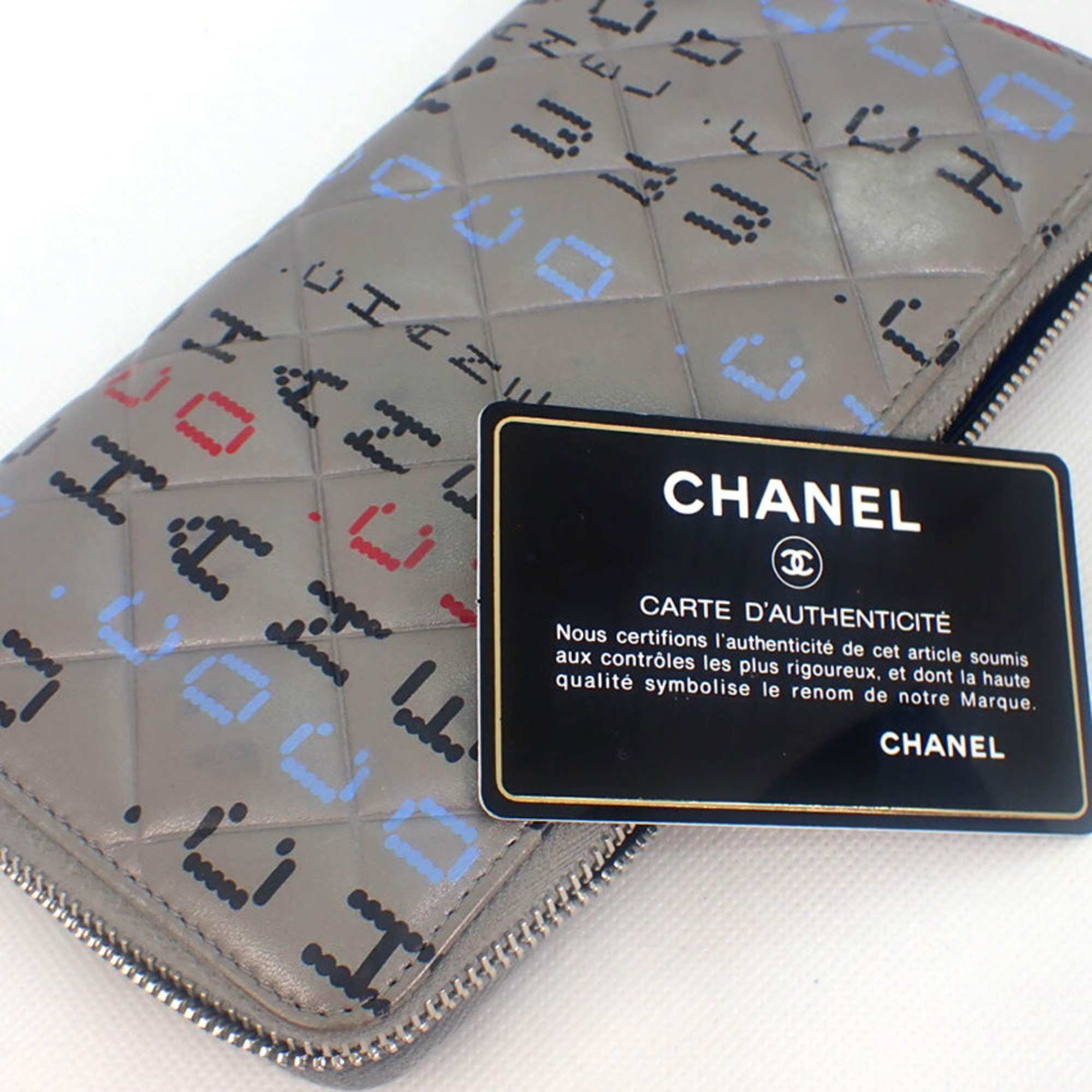 CHANEL Chanel Cambon matelasse here mark computer pattern circuit board long wallet