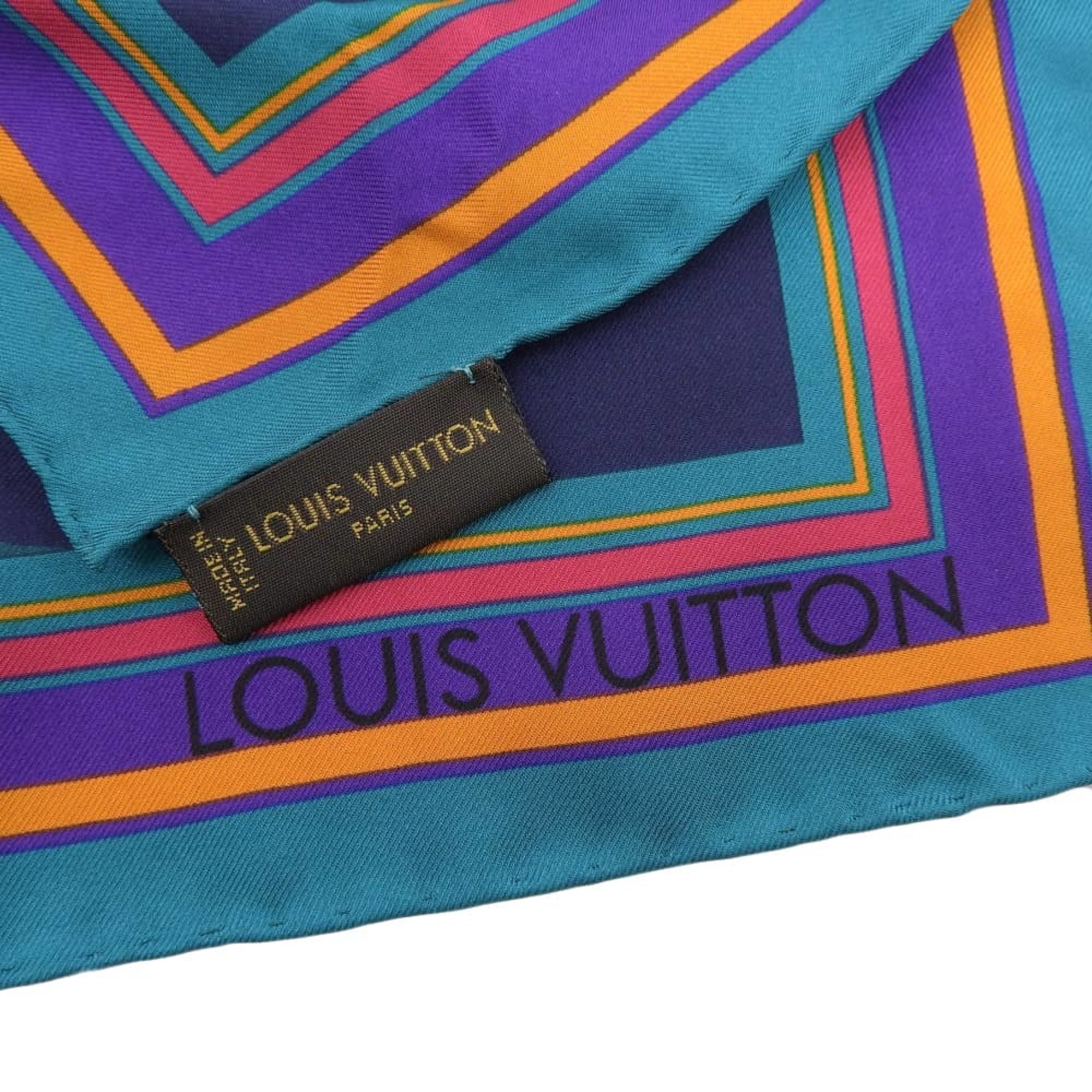 Louis Vuitton LOUIS VUITTON scarf silk navy giraffe motif