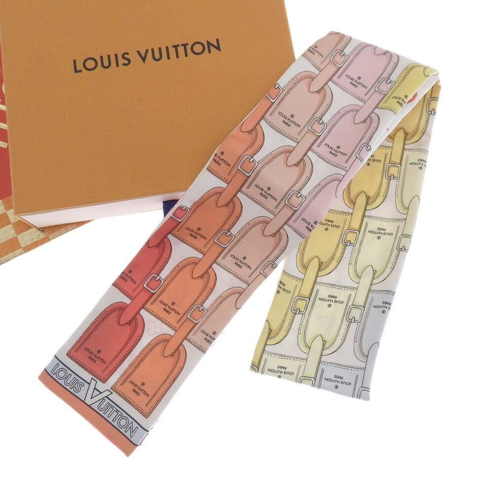 Louis Vuitton LOUIS VUITTON Bando My LV Tag Scarf Muffler Silk Bron M77678  | eLADY Globazone