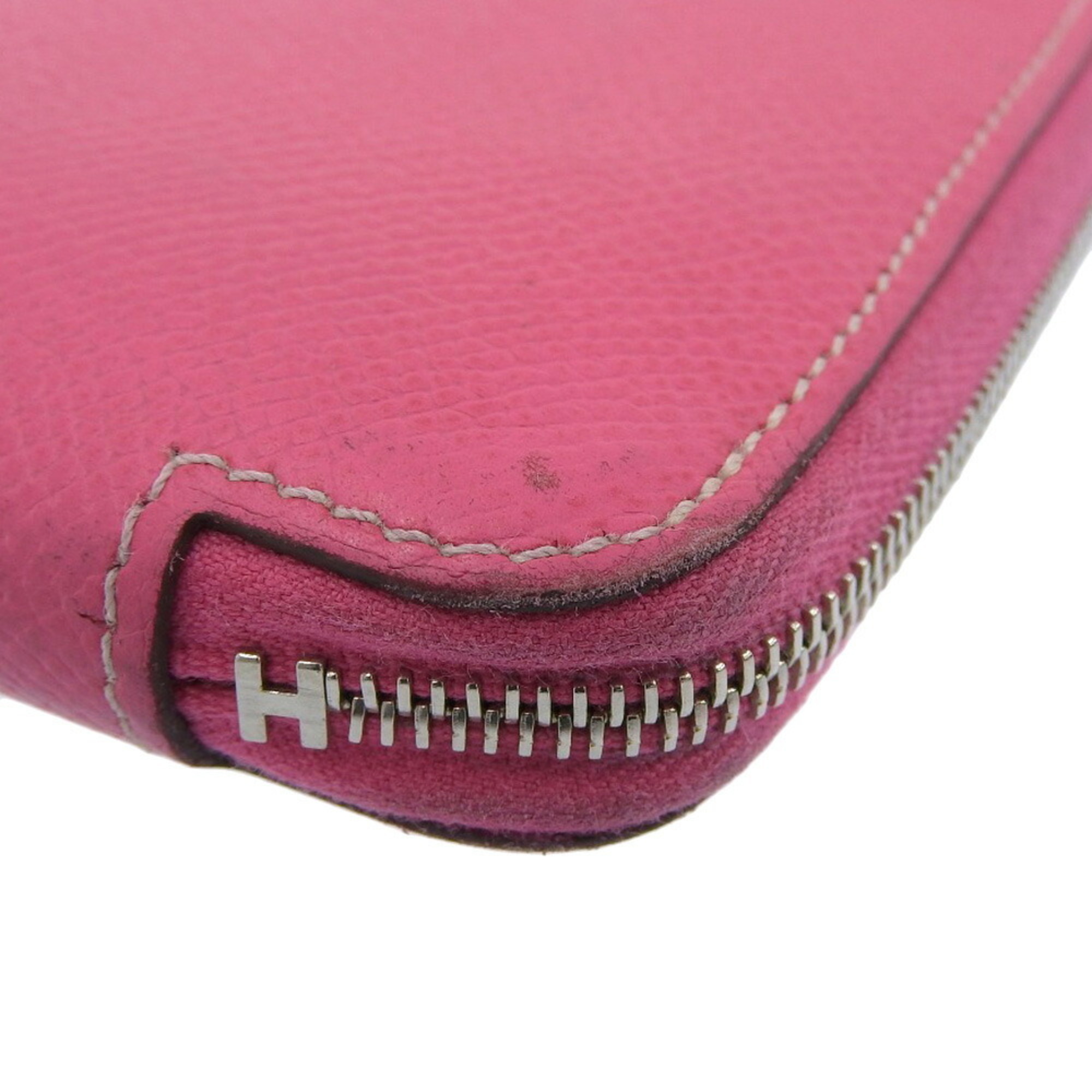 Hermes HERMES Azap Long Silk In Round Wallet Epson Rose Tyrian Pink □P Engraved