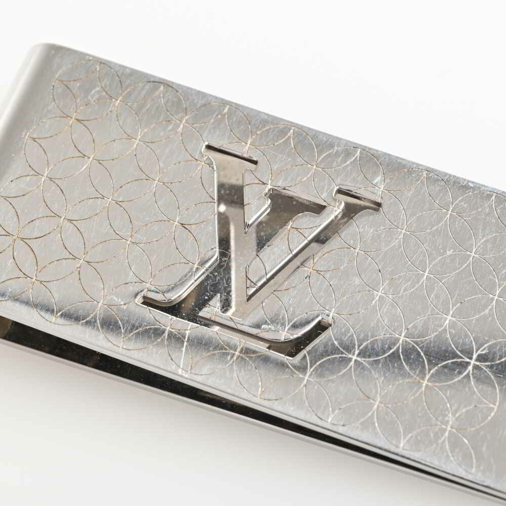 Louis Vuitton Pance a Vie Porte Address Money Clip M64691 Silver Unisex