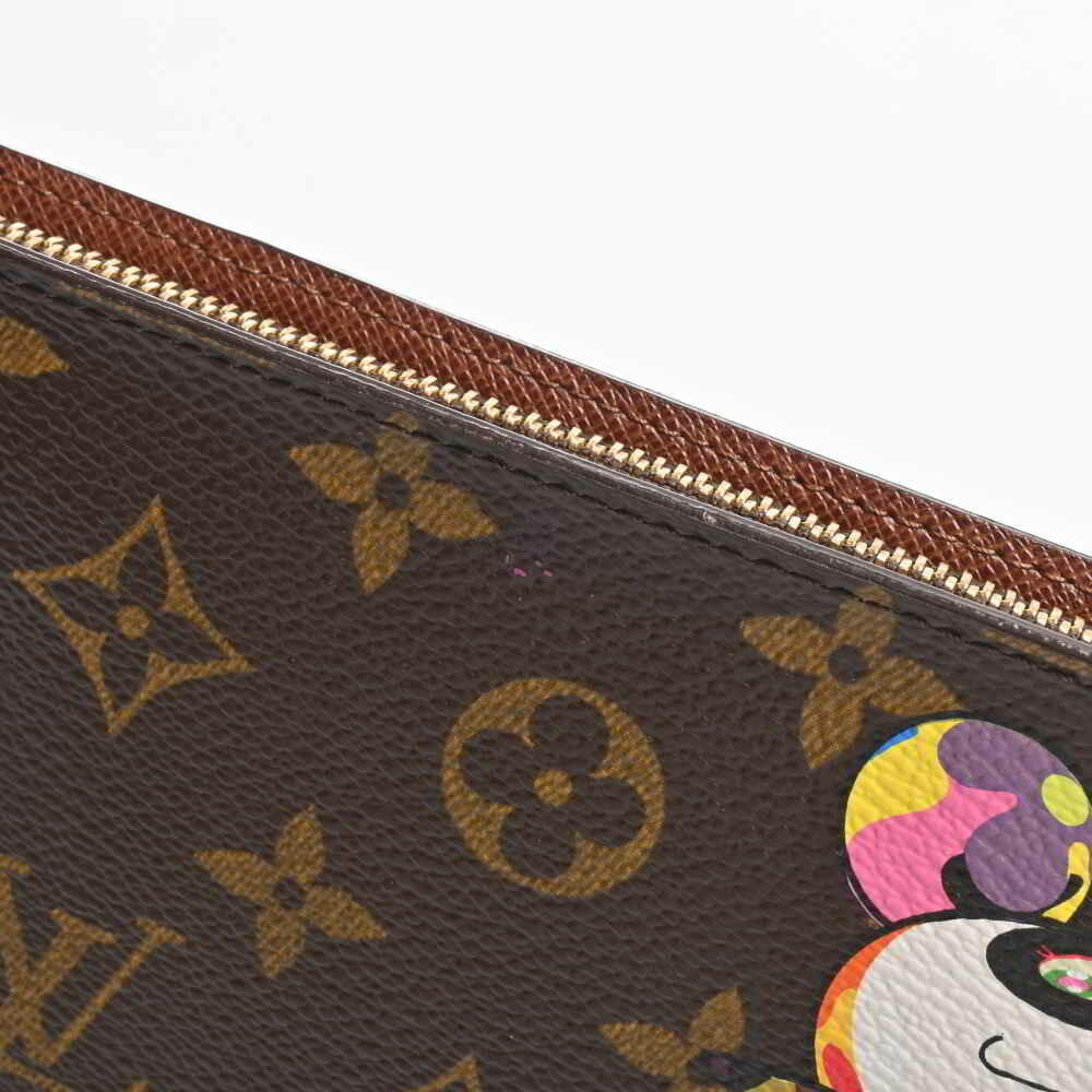 LOUIS VUITTON Louis Vuitton Monogram Panda Portmonesip Round Long Wallet  Takashi Murakami Collaboration M61729 Brown