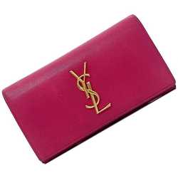 Saint Laurent bi-fold long wallet pink gold monogram GBL372266 leather  SAINT LAURENT YSL flap grain ladies