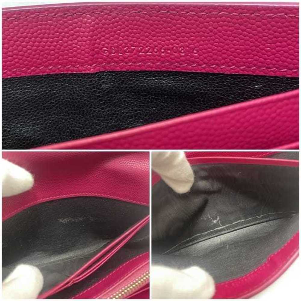 Saint Laurent Long Wallet YSL Monogram Large Flap Pink Leather V