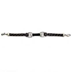 Gucci Bracelet Black Silver Orange Horsebit Breath Leather String 925 GUCCI SV925 Dot Rope Women's Accessory