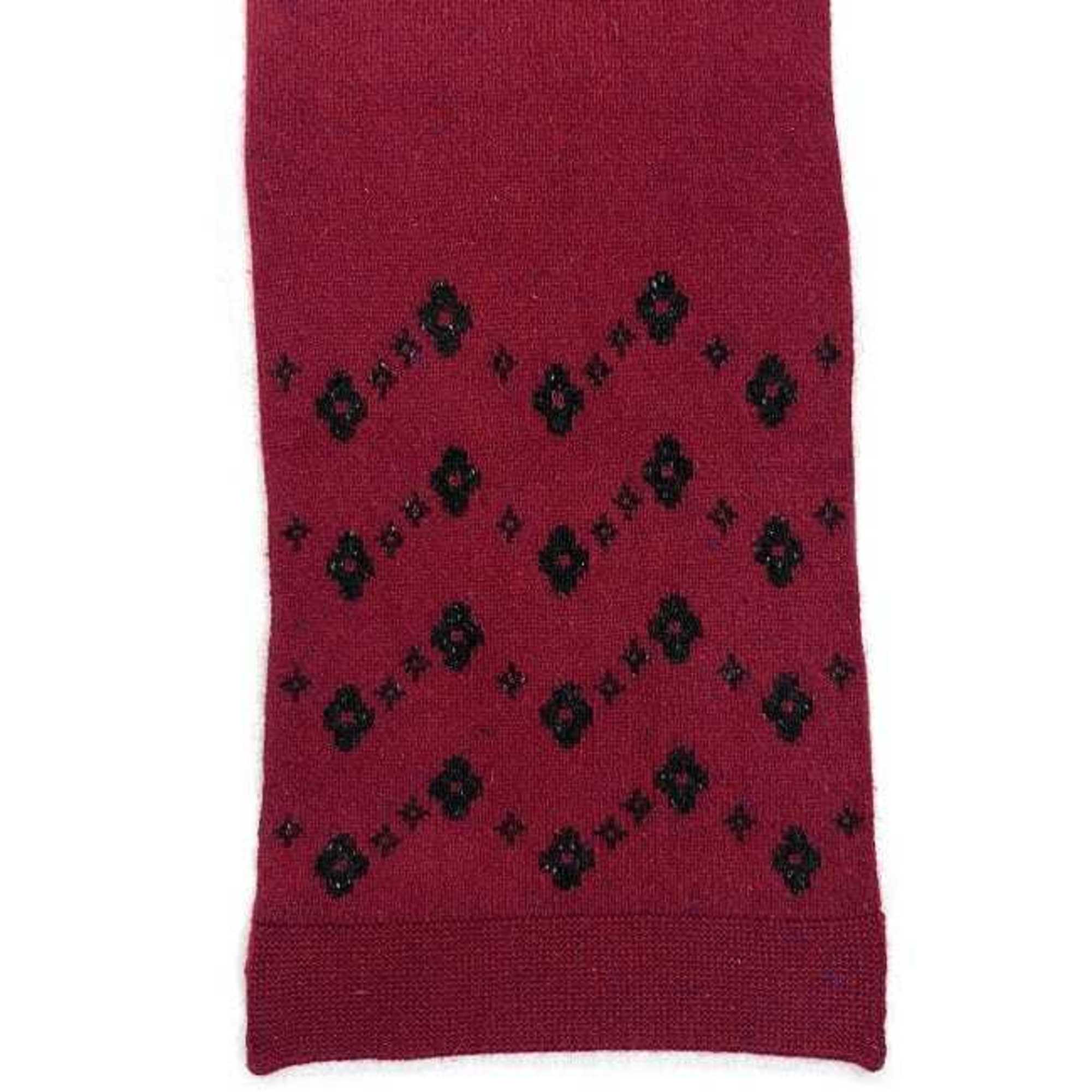 Louis Vuitton muffler Bordeaux black wool cashmere LOUIS VUITTON monogram flower thick