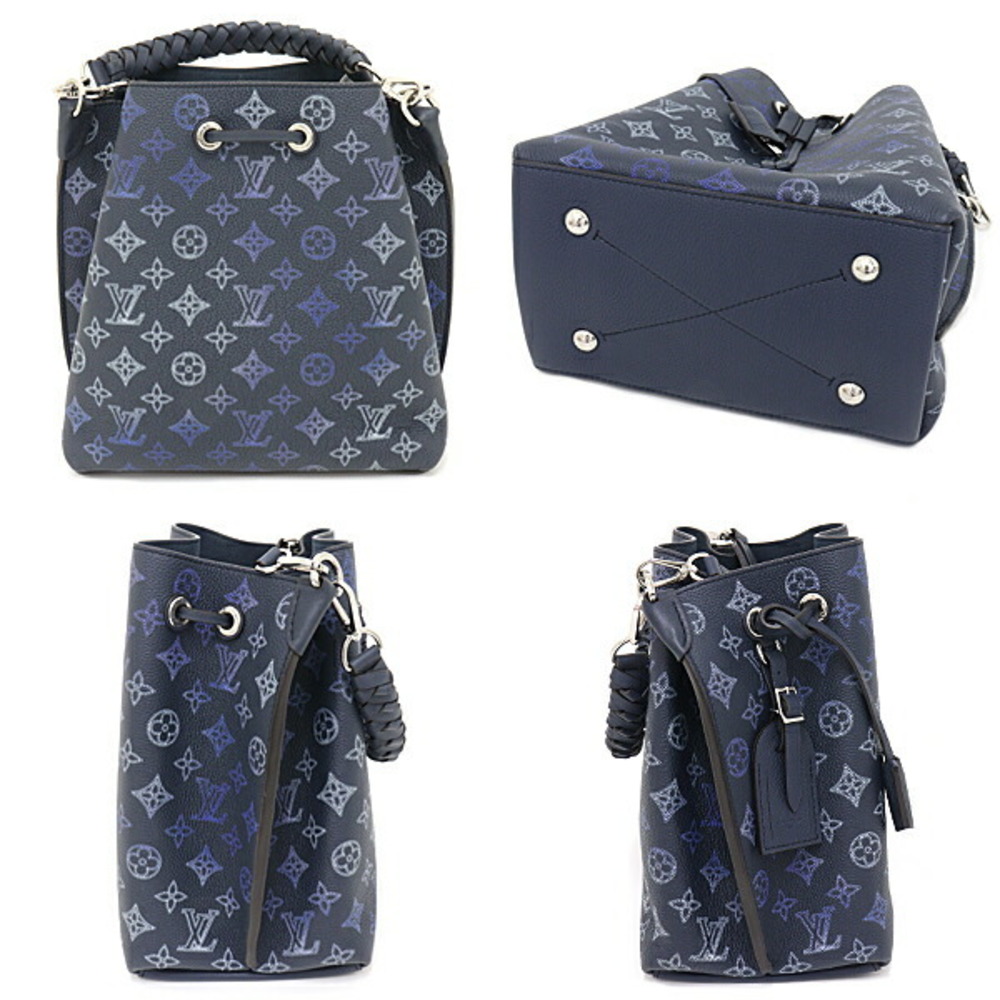 Louis Vuitton Mulia Flight Mode Mahina Shoulder Bag M59554 White Navy Blue  A