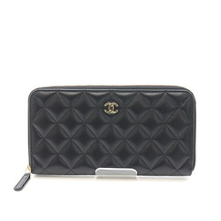 CHANEL Chanel matelasse round long wallet AP0242 random serial black (black)