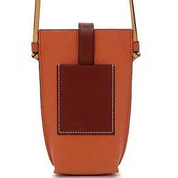 Loewe pocket shoulder orange brown anagram 124.12.Z45 6977 pochette leather LOEWE bag card