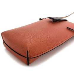 Loewe pocket shoulder orange brown anagram 124.12.Z45 6977 pochette leather LOEWE bag card